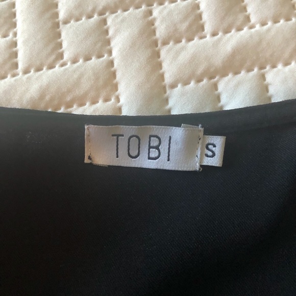 TOBI brand black tunic blouse with mesh and cut out detailing - Picture 13 of 16